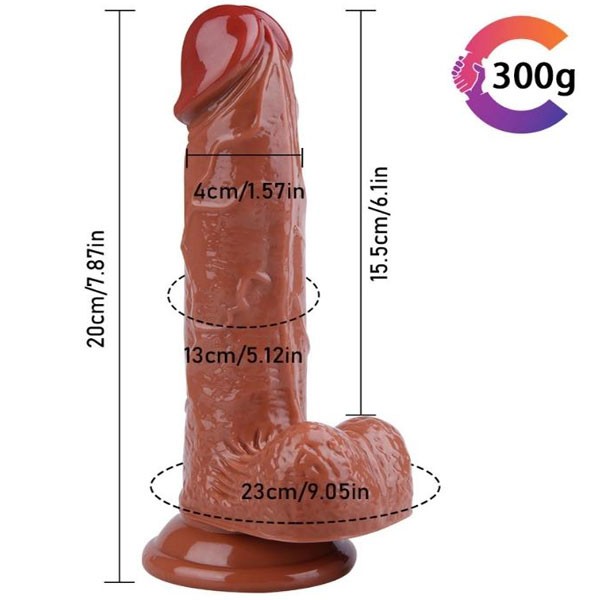 Kalın Vantuzlu Damarlı Realistik Melez Dildo 20 Cm