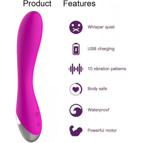 Klitoral ve G-Spot Şarjlı Vibratör 19.5 cm