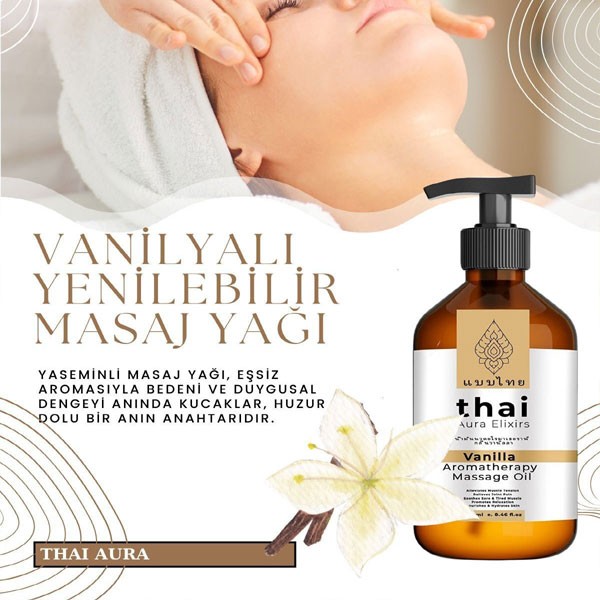 Thai Aura Yenilebilir Vanilyalı Masaj Yağı - 200ml