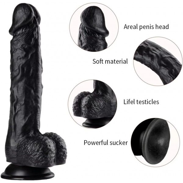 LEQC Gerçekçi Zenci Yapay Penis - 23 Cm