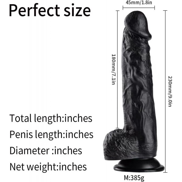 LEQC Gerçekçi Zenci Yapay Penis - 23 Cm