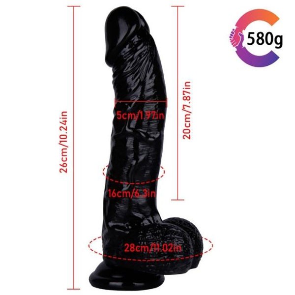 Büyük Damarlı Zenci Realistik Dildo - 26 Cm